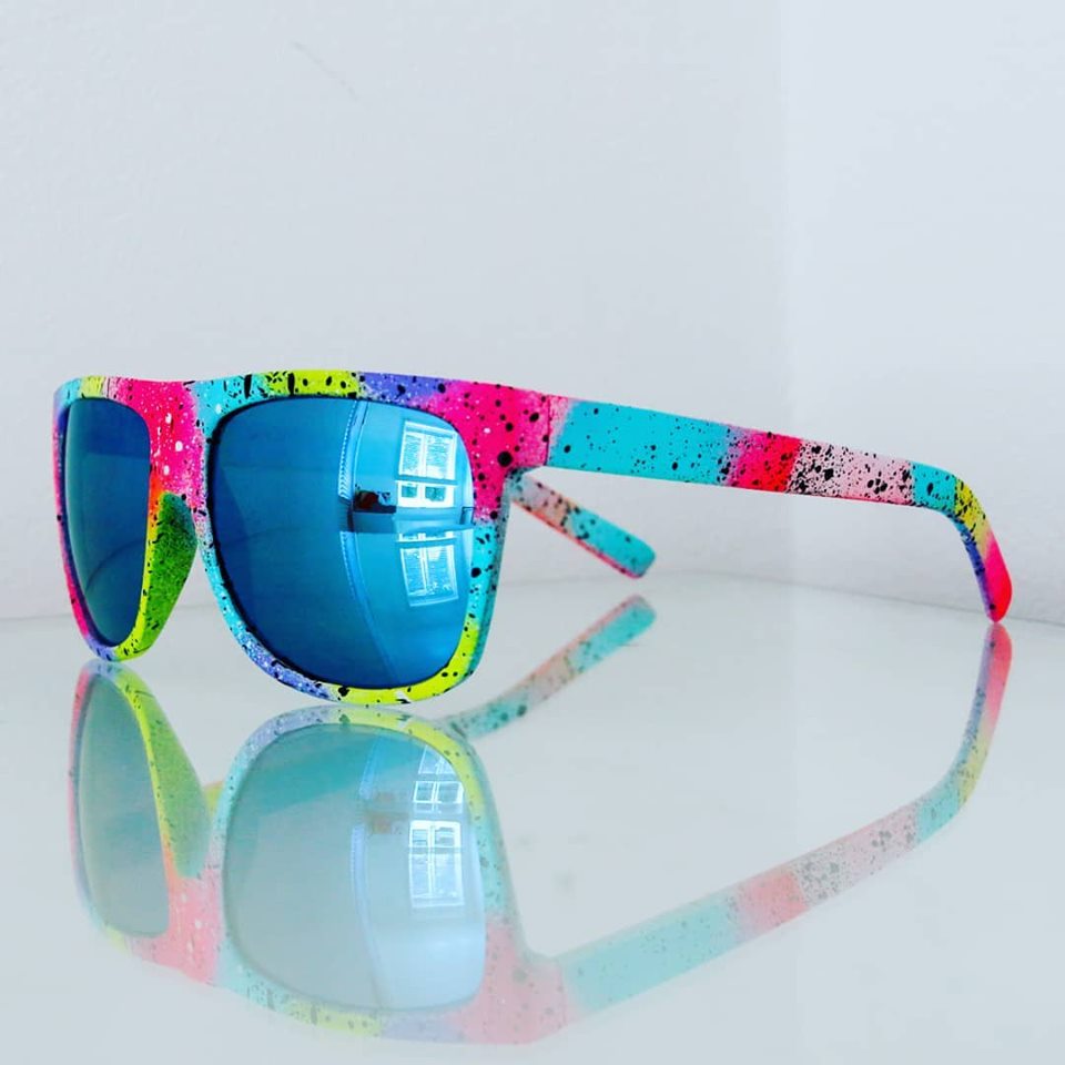 Original Spray Painted Sunglasses (Blue Lens)