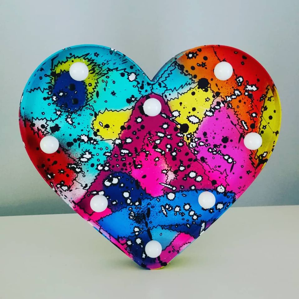 LED Graffiti Style Heart