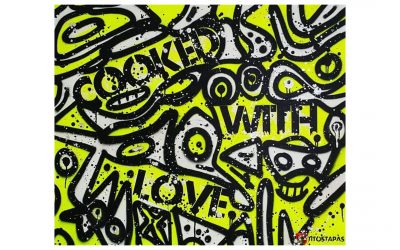 COOKED WITH LOVE – Spray Painted Canvas