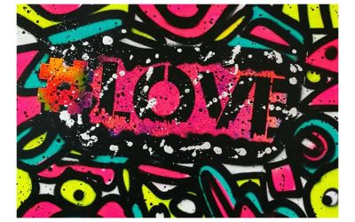 HASHTAG LOVE – Spray Painted Canvas